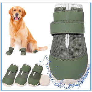 NEW Dog Boots Green White Breathable Mesh Fabric